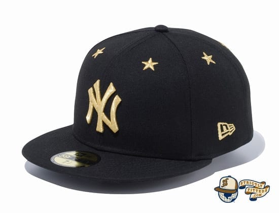 New York Yankees Star Eyelets 59Fifty Fitted Hat by MLB x New Era Gold