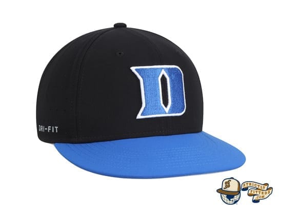 Duke Blue Devils Nike Aerobill Performance True Black Fitted Hat by Nike right side