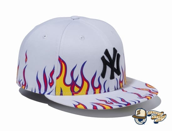 New York Yankees Fire Pattern 59Fifty Fitted Cap by MLB x New Era side white