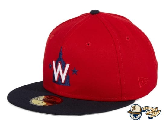 Washington Nationals Alternate Red Navy 59Fifty Fitted Hat by MLB x New Era flag side