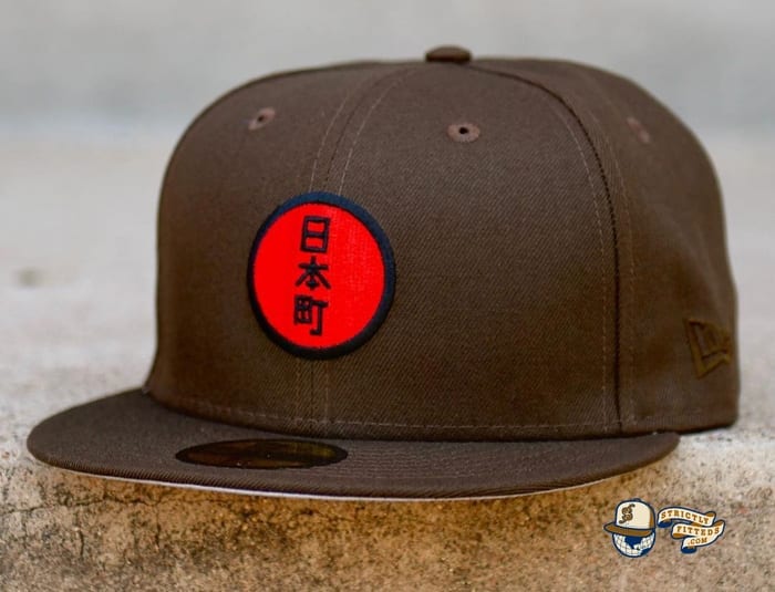 Japantown Nimonhachi Brown 59Fifty Fitted Hat by Thrill SF x New Era flag side