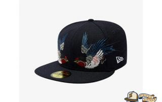 Tsubame Black 59Fifty Fitted Cap by Masumi Ishikawa x New Era flag side