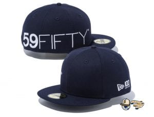 Side Big Logo 100th Anniversary 59Fifty Fitted Cap by New Era Navy