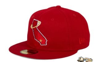 Los Angeles Angels California State Red 59Fifty Fitted Hat by MLB x New Era