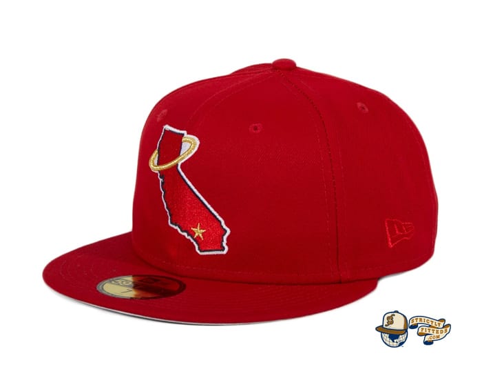 Los Angeles Angels California State Red 59Fifty Fitted Hat by MLB x New Era