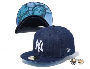 New York Yankees Statue of Liberty Undervisor 59Fifty Fitted Cap by MLB x New Era Denim New York Yankees Statue of Liberty Undervisor 59Fifty Fitted Cap by MLB x New Era Denim