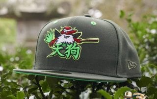 Tengu Warrior Dark Seaweed Island Green 59Fifty Fitted Cap by Dionic x New Era