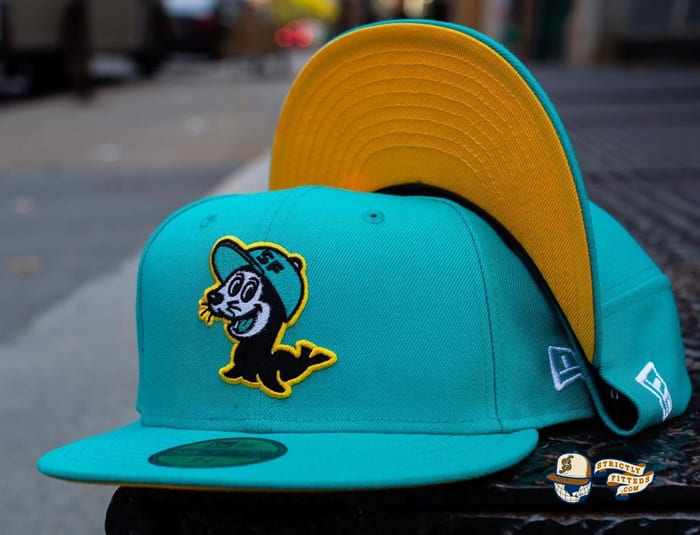 Seals Teal Gold 59Fifty Fitted Hat by Chamucos Studio x New Era