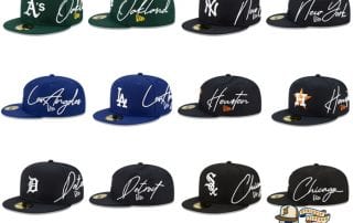 MLB Cursive 59Fifty Fitted Cap Collection by MLB x New Era