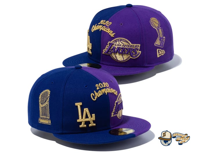 Purple & Blue 2020 Champions Lakers & Dodgers Fitted Los Angeles Hat New Era 