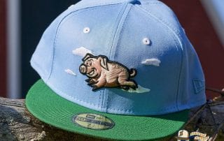 Flying Pigs Sky Blue Kelly Green 59Fifty Fitted Hat by Dionic x New Era