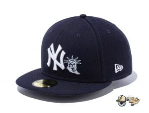 New York Yankees Statue Of Liberty 59Fifty Fitted Cap by MLB x New Era Navy