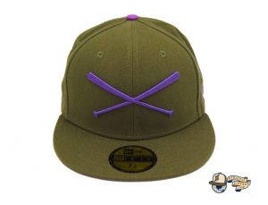 Crossed Bats Logo Olive Canvas 59Fifty Fitted Hat by JustFitteds x New Era
