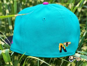 Honey Surfers Teal Black 59Fifty Fitted Hat by Noble North x New Era Back Honey Surfers Teal Black 59Fifty Fitted Hat by Noble North x New Era Back