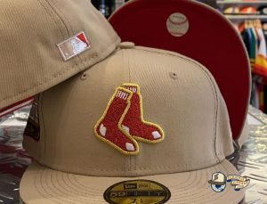 Boston Red Sox Custom October 2021 59Fifty Fitted Hat Collection by MLB x New Era Brown