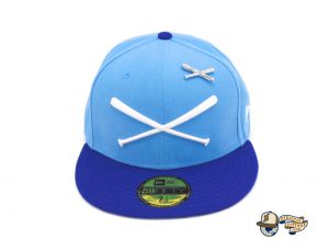 Crossed Bats Logo Don't Touch My Cap Sky Blue 59Fifty Fitted Hat by JustFitteds x New Era