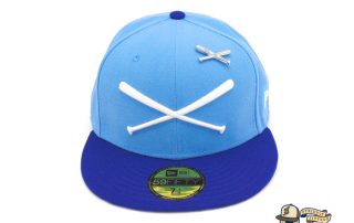 Crossed Bats Logo Don't Touch My Cap Sky Blue 59Fifty Fitted Hat by JustFitteds x New Era