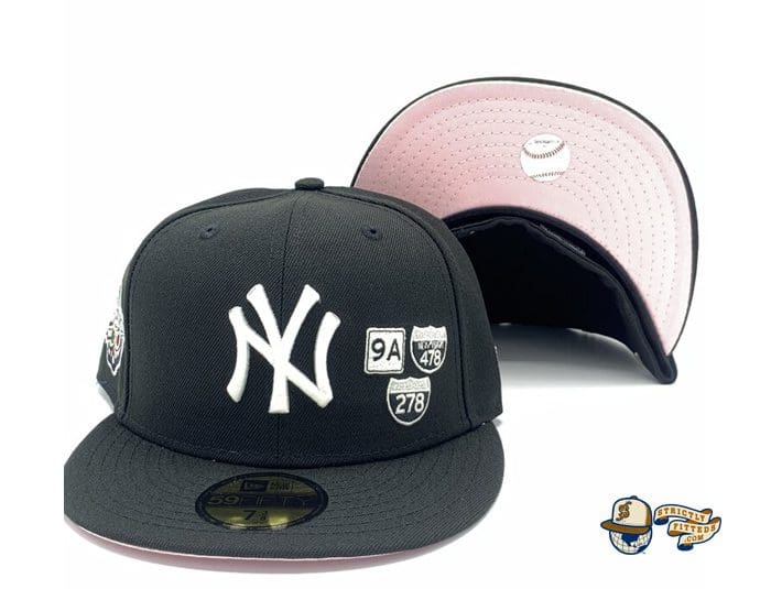 New Era New York Yankees Fitted Hat 1998 World Series Patch Pink Under Size  8