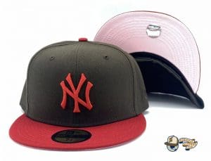 New York Yankees Walnut Scarlet Pink 59Fifty Fitted Hat by MLB x New Era