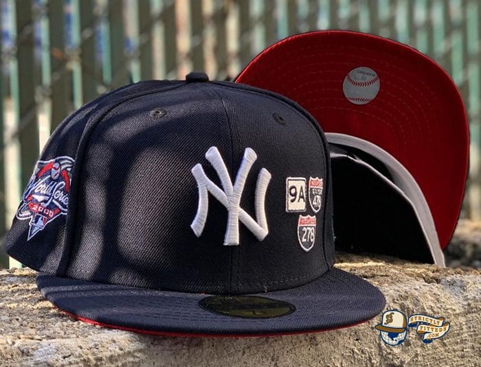 New York Yankees 2000 World Series Interstate Navy Red Apple 59Fifty Fitted Hat by MLB x New Era