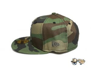 Kamehameha Woodland Camo Metallic Black Pearl 59Fifty Fitted Hat by Fitted Hawaii x New Era Left