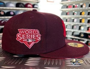 New York Yankees Cooperstown 2009 World Series Maroon 59Fifty Fitted Hat by MLB x New Era Side