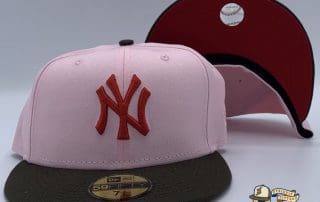 New York Yankees Pink Walnut Scarlet 59Fifty Fitted Hat by MLB x New Era