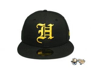 H Pride Black Yellow 59Fifty Fitted Hat by Fitted Hawaii x New Era Front