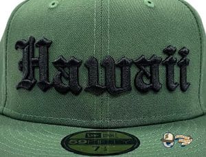 Hawaii Rifle Green 59Fifty Fitted Hat by 808allday x New Era Front