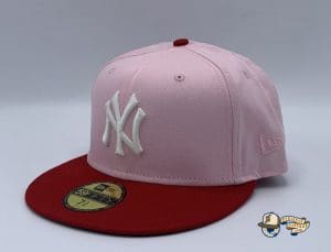 New York Yankees Pink Scarlet Walnut UV 59Fifty Fitted Hat by MLB x New Era Left