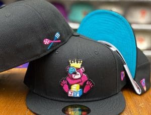 JustFitteds Bear Logo Black Light Blue 59Fifty Fitted Hat by JustFitteds x New Era