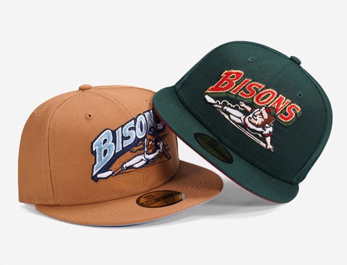 Buffalo Bisons Wheat And Dark Green 59Fifty Fitted Hat by MiLB x New Era