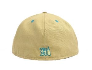 Hawaii Vegas Gold Teal 59Fifty Fitted Hat by 808allday x New Era Back