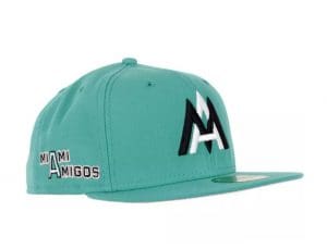 Miami Amigos Custom 59Fifty Fitted Hat by Cool J's x MiLB x New Era Teal