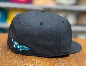 Crossed Bats Logo Black Teal 59Fifty Fitted Hat by JustFitteds x New Era Back