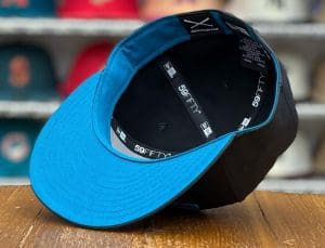 Crossed Bats Logo Black Teal 59Fifty Fitted Hat by JustFitteds x New Era Bottom