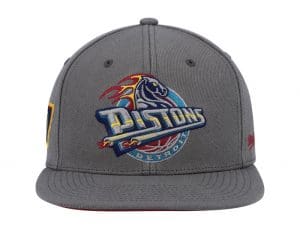 Detroit Pistons 50th Anniversary Carbon Cabernet Fitted Hat by NBA x Mitchell And Ness