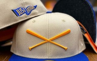 Crossed Bats Logo Sand Blue 59Fifty Fitted Hat by JustFitteds x New Era