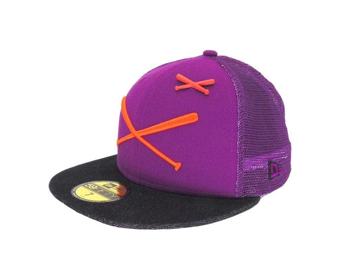 Crossed Bats Logo Trucker Grape Black 59Fifty Fitted Hat by JustFitteds x New Era