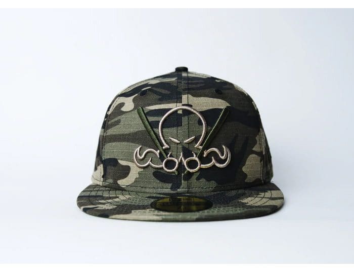 OctoSlugger Dark Woodland Camo Ripstop 59Fifty Fitted Hat by Dionic x New Era