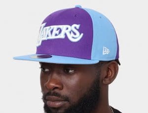 Los Angeles Lakers NBA Authentics City Edition Purple 59Fifty Fitted Hat by NBA x New Era Left