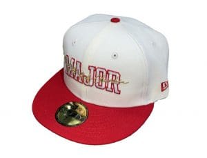 Major Arch TDOC Script Chrome Red 59Fifty Fitted Hat by Major x New Era Left