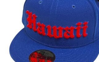 Hawaii Royal Blue Red 59Fifty Fitted Hat by 808allday x New Era