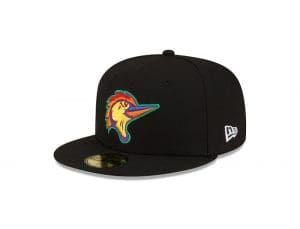 MiLB Pitch Black 59Fifty Fitted Hat Collection by MiLB x New Era Left