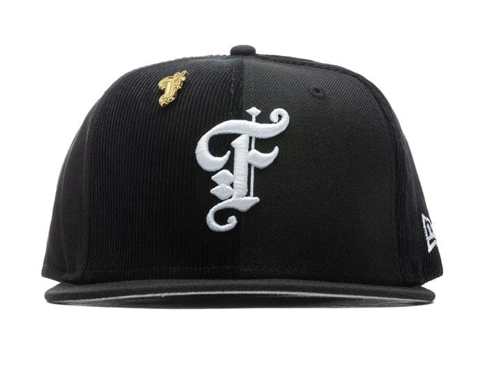 Old English F Multi-Panel Black 59Fifty Fitted Hat by Feature x New Era