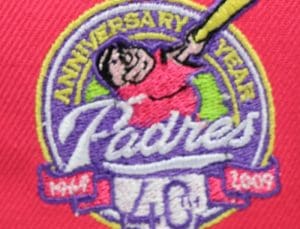 San Diego Padres 40th Anniversary Pink Lime 59Fifty Fitted Hat by MLB x New Era Patch