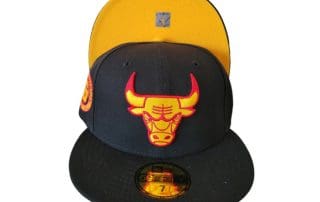 Chicago Bulls 6x Champs Black Yellow 59Fifty Fitted Hat by MLB x New Era
