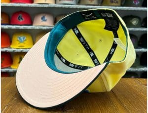 Crossed Bats Logo Soft Yellow 59Fifty Fitted Hat by JustFitteds x New Era Bottom