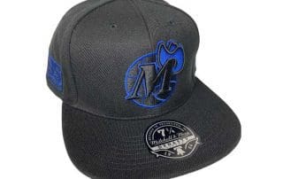 Dallas Mavericks Black Eclipse 35th Anniversary Fitted Hat by NBA x Mitchell And Ness