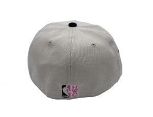 Denver Nuggets Cream Pink Fitted Hat by NBA x Mitchell And Ness Back